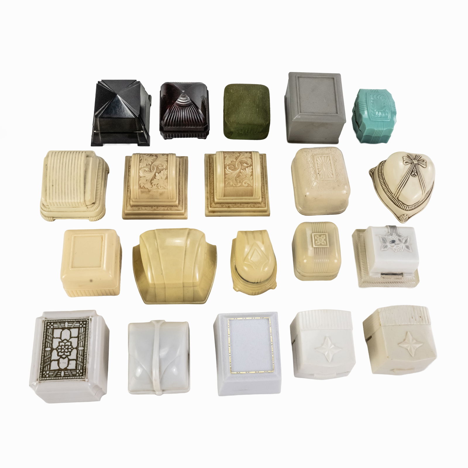 20 Assorted Vintage Art Deco Ring Clamshell Boxes (1 of 7)