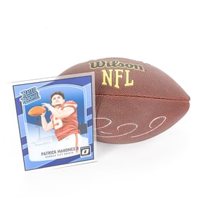 Patrick Mahomes Autographed Football & Display