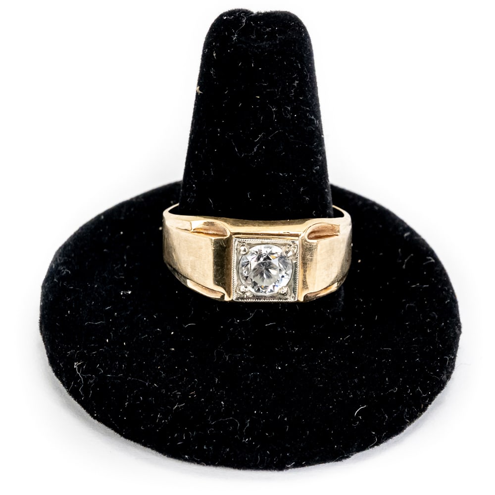 Men's 10k Yellow & White Gold .75ct Diamond Ring (1 of 9)