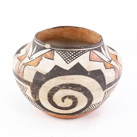 Acoma Pueblo Polychrome Pottery Bowl