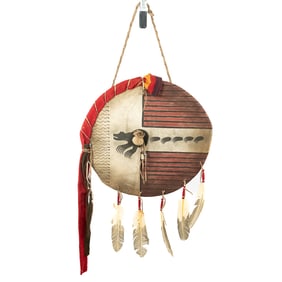 1920s Blackfeet Indian Painted War Shield