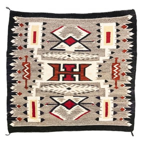 1960s Navajo Storm Pattern Blanket/Rug