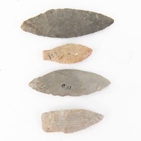 Paleo-Indian Chert Arrowheads (4)