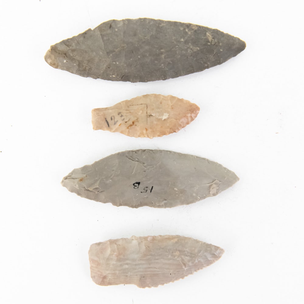 Paleo-Indian Chert Arrowheads (4) (1 of 2)