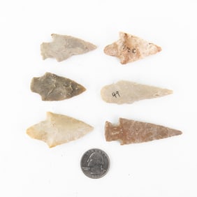 Native American Stemmed Projectile Points (6)