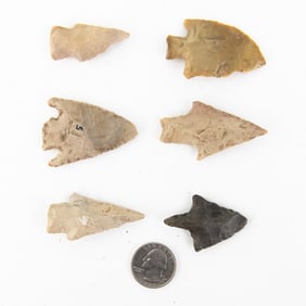 Prehistoric Arrowheads/Points Group (6)
