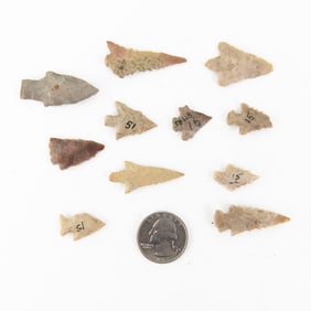 Native American Chipped Stone Arrowheads (11)