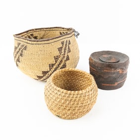 Three baskets- Salish and Papago