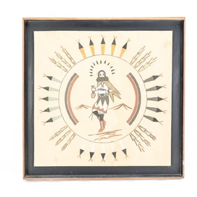 Navajo (Dine) Sanfd Painting Art-Framed