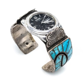 Zuni Watch Band, Silver, Turquoise, Citizen
