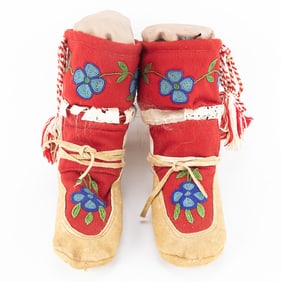 Pair of Beaded Native American Boots