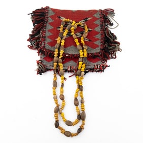 Woven Pouch and Seed Bead Necklace