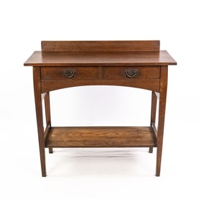 Gustav Stickley Oak Console Table