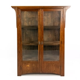 Arts & Crafts Oak Display Cabinet