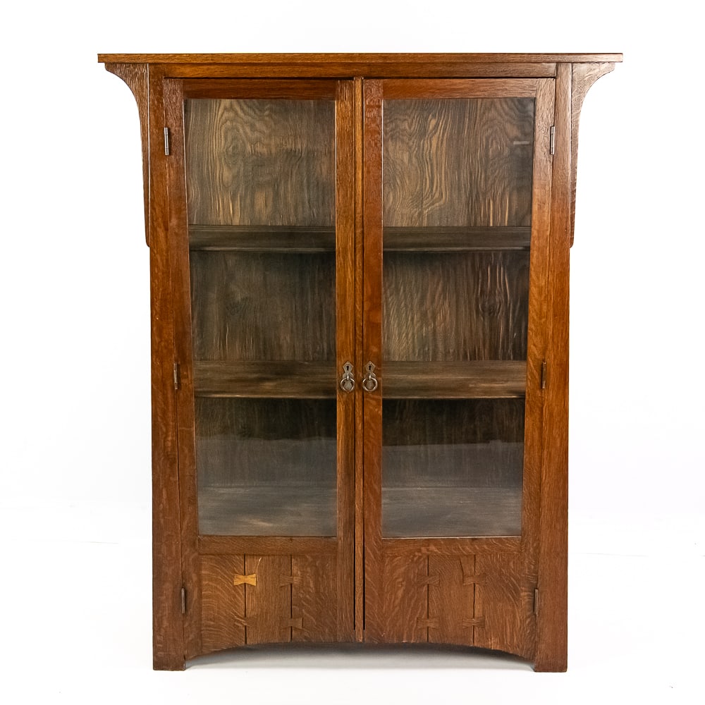Arts & Crafts Oak Display Cabinet (1 of 14)
