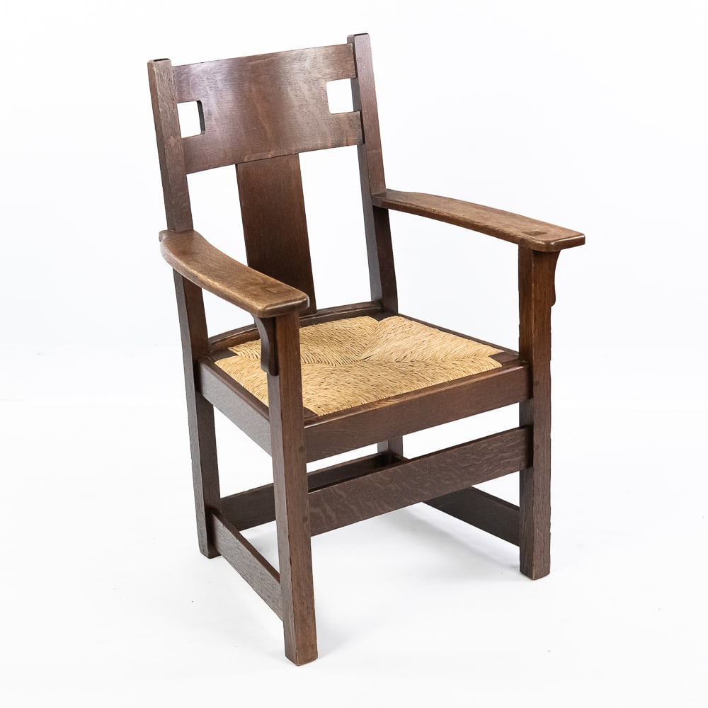 Gustav Stickley Mission Oak Arts & Crafts Armchair (1 of 13)