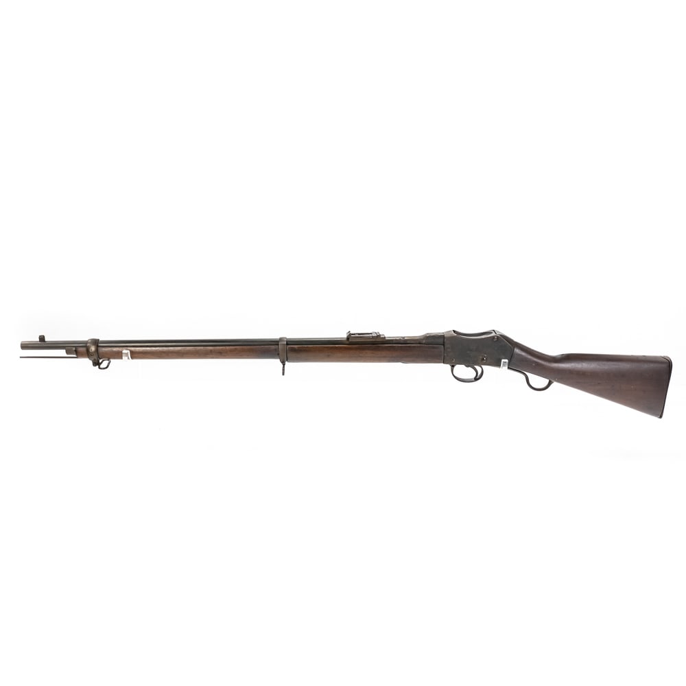 British Enfield, Martini-Henry Rifle .303: British Enfield, Martini-Henry, MKI rifle, cambered in .303 with serial number 2259. First introduced in 1871, it is a single-shot, falling block design that fired .577/450-caliber black-powder cartri