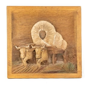Dee Flagg Wood Carving-Ox Cart