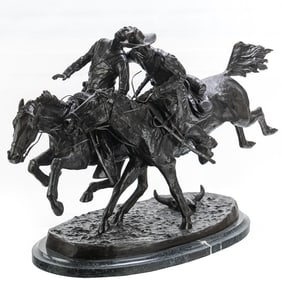 Bronze Remington "The Wounded Bunkie"