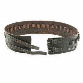 Classic Western Americana Leather Cartridge Belt
