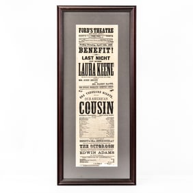 Ford's Theatre Playbill - Lincoln Assassination