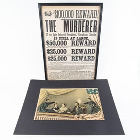$100,000 Lincoln Reward Poster & Print-Modern