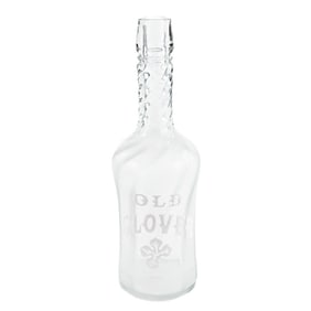 "Old Clover" Clear Glass Whiskey Bottle