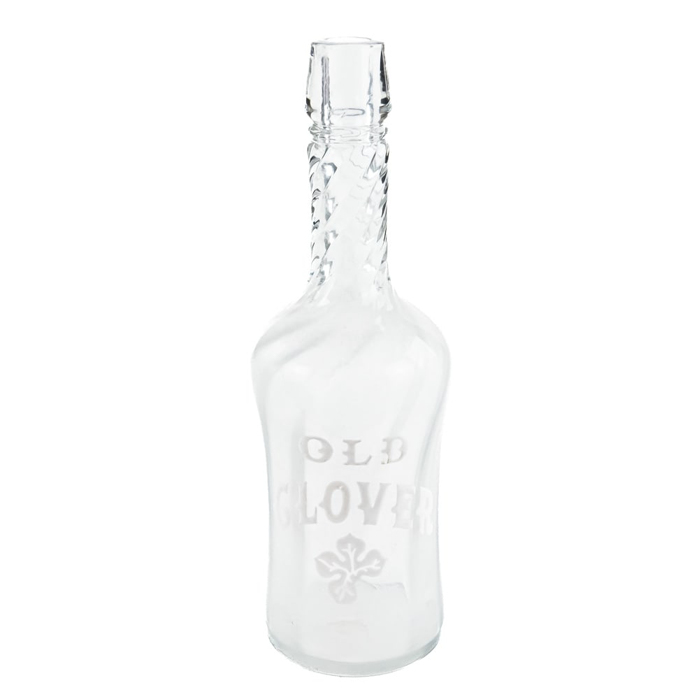 "Old Clover" Clear Glass Whiskey Bottle (1 of 9)