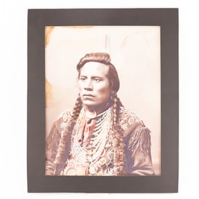 Custer scout Curly Hand Tinted Portrait