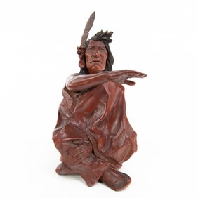 Native American Woodcarving-Signed, Dated