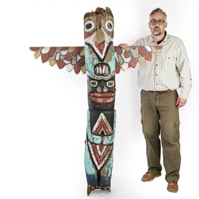 Vintage Northwest Coast Style Totem Pole