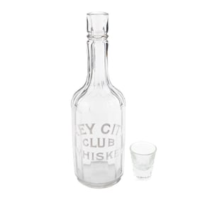 ?Key City Club? Whiskey Bottle and glass