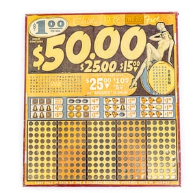 Vintage Christy $1 Gaming Punchboard