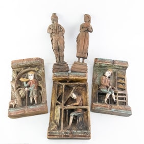 Collection of Folk Art Wooden Sculptures