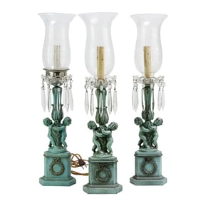 (3) Decorative Cherub Table Lamps
