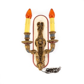 Ornate Louis XVI Style Gold Wall Sconce