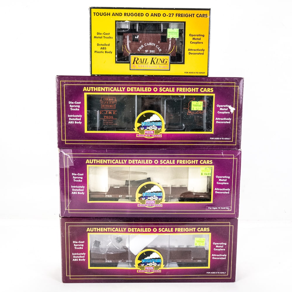 MTH Pennsylvania Wood Flat Cars Caboose & IL Box (1 of 8)