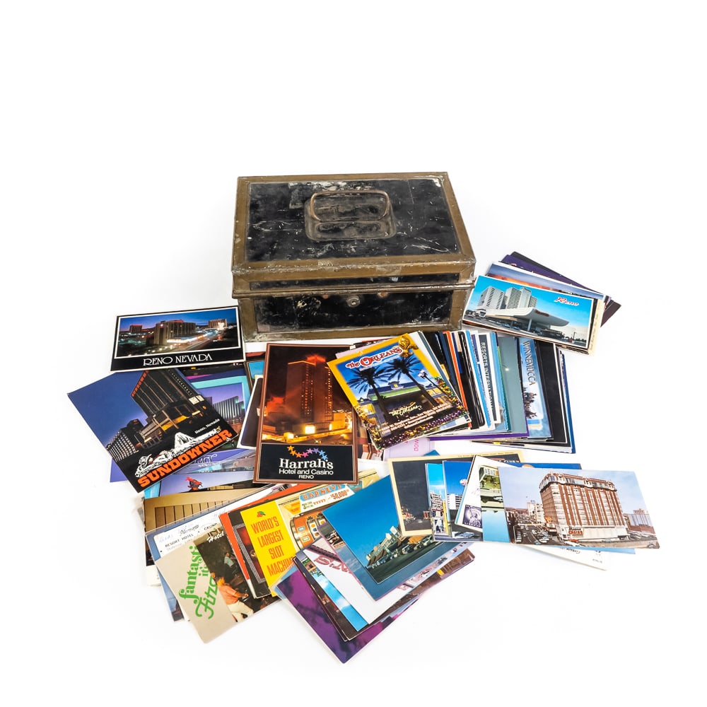 Metal Lockbox with (120+) LV Casino Postcards (1 of 11)