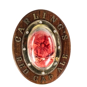 Carling's Red Cap Ale Wooden Sign