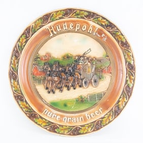 Hudepohl "Pure Grain Beer" Plate Advertisement