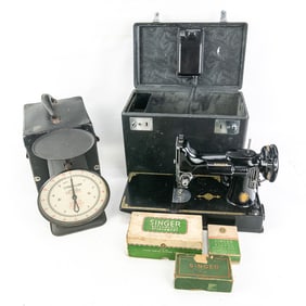 40s Singer Featherweight 221 & Chatillon Scale