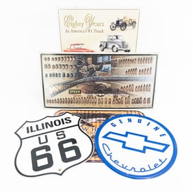 (5) Contemporary Advertising Metal Signs