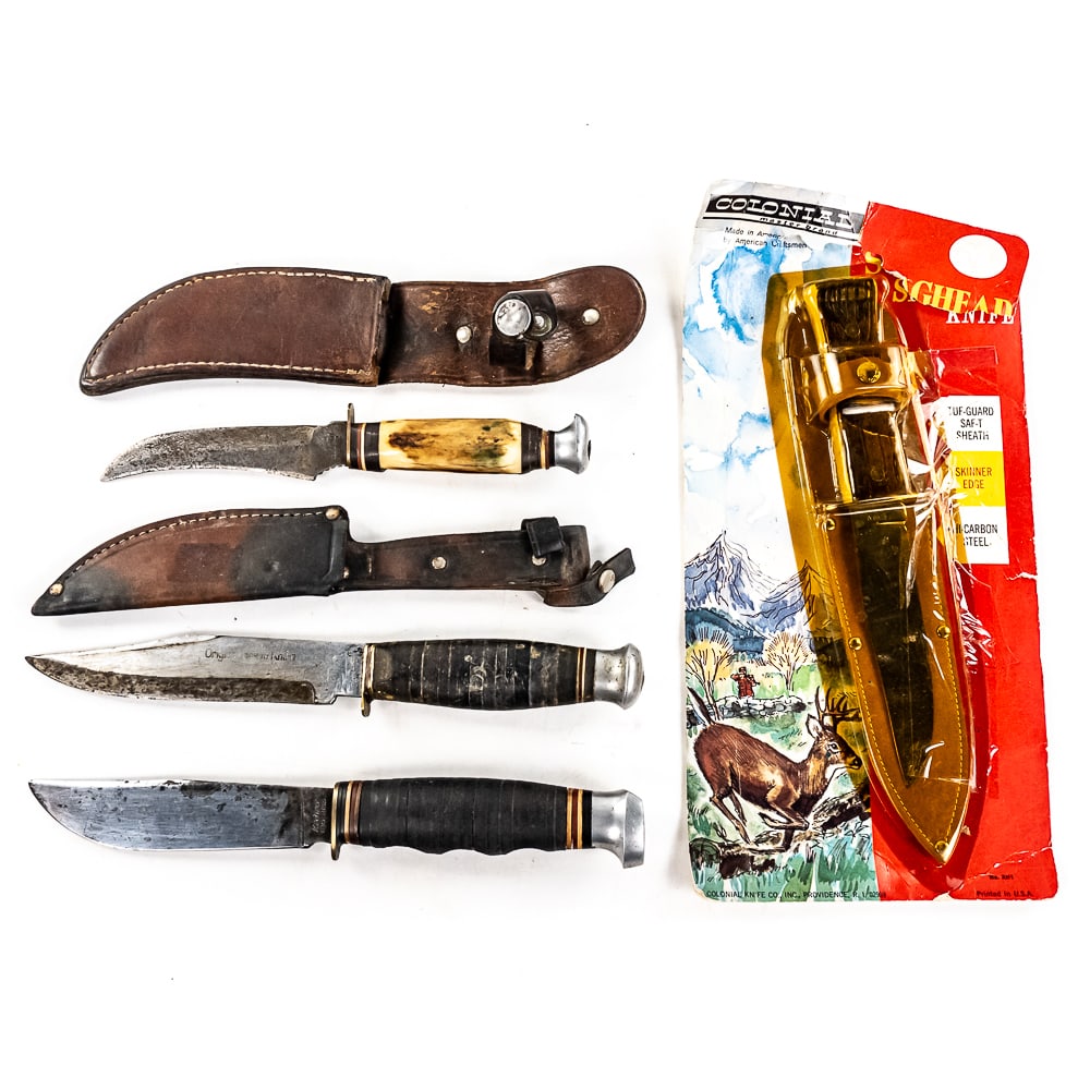 4 Antique Hunting Knives (1 of 16)