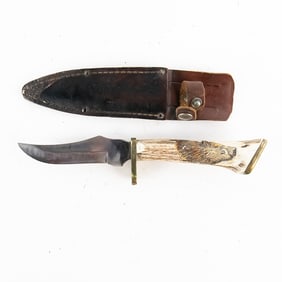 Vintage Imperial Cutlery Stag Handle Hunting Knife
