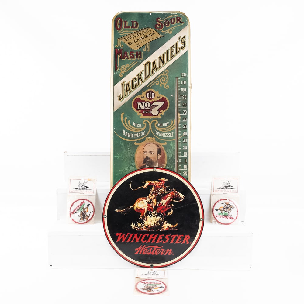 Winchester Porcelain Sign & Jack Daniels Thermomet (1 of 10)