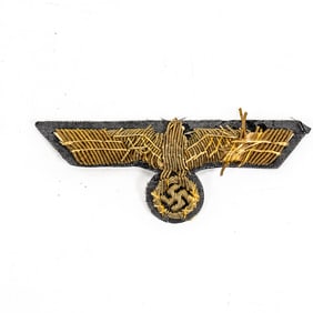 WWII German Officer Gold Bullion Eagle Insignia