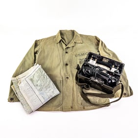 WWII USMC HBT, Field Tel, DOD Evasion Chart  '68