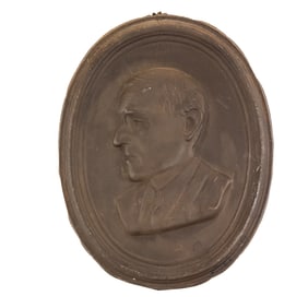 Oversize Woodrow Wilson Embossed Tin Plaque