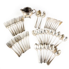 1317 Grams of Sterling Silver Flatware & Creamer