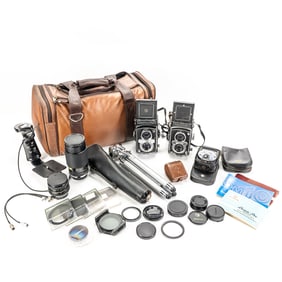 Rolleiflex DRP & Yashica Mat TLR Cameras w Extras